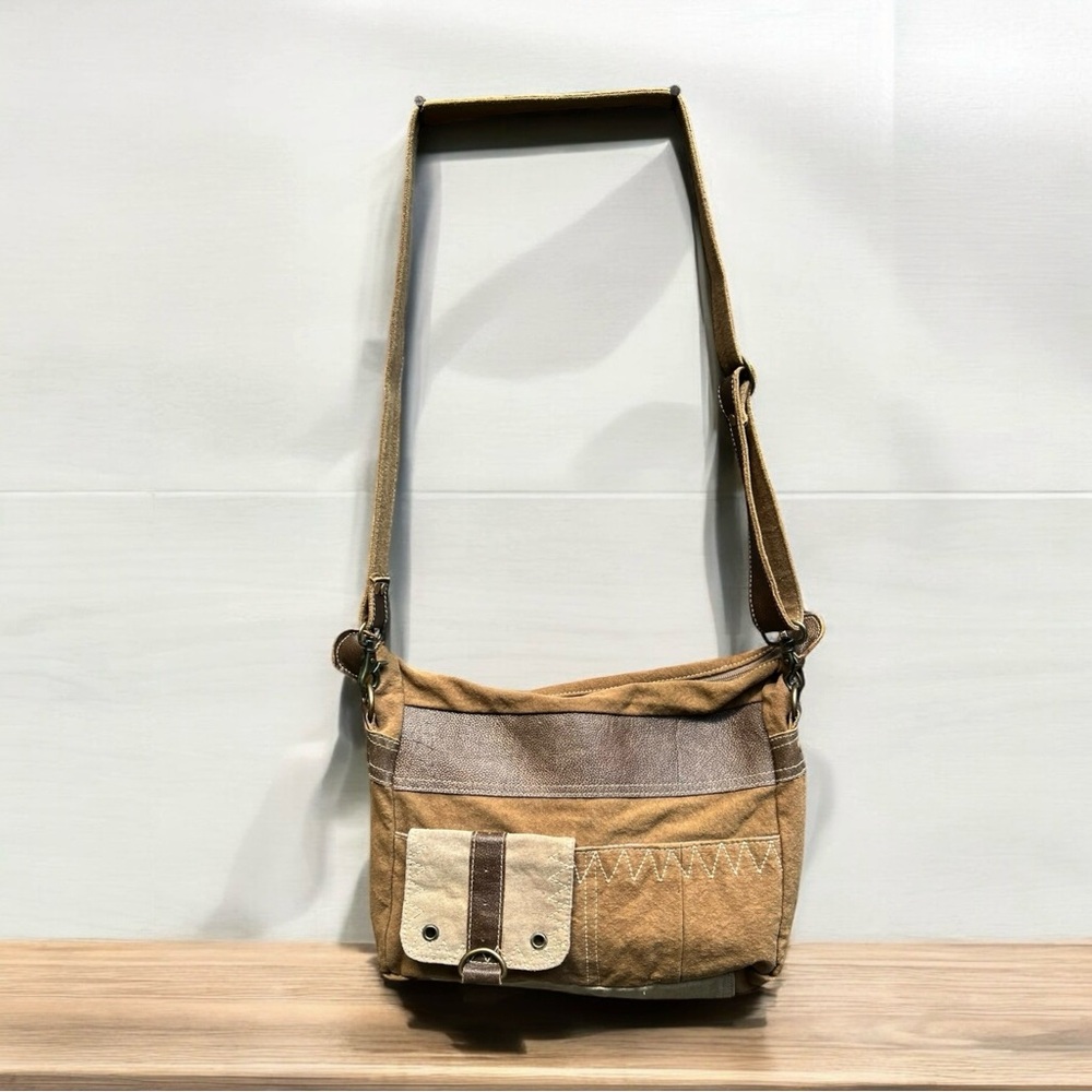 🌻Myra Canvas & Leather Perfect Messenger Adventure Bag | Excellent Condition